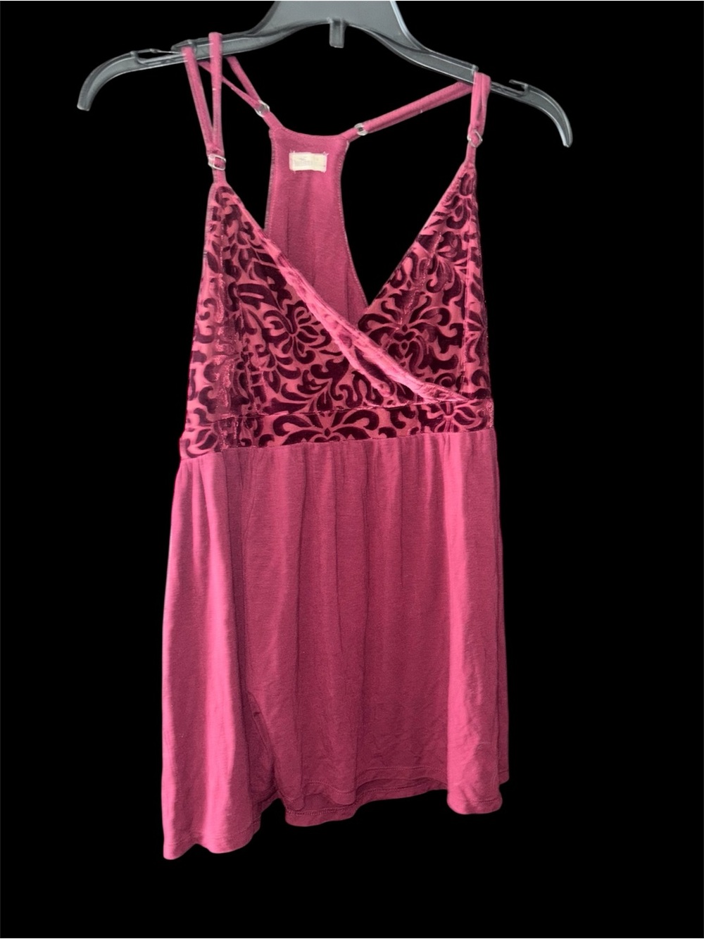Hollister V Neck Racerback Burgundy Babydoll Tank Women’s M
